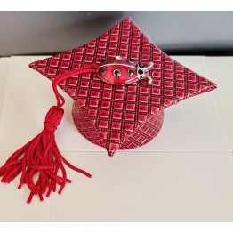 Bomboniera portaconfetti cappello laurea in ecopelle